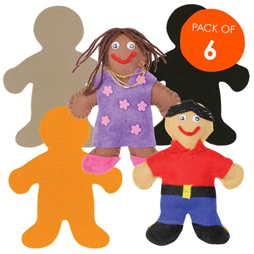 Culturally Diverse Felt People - Pack of 6