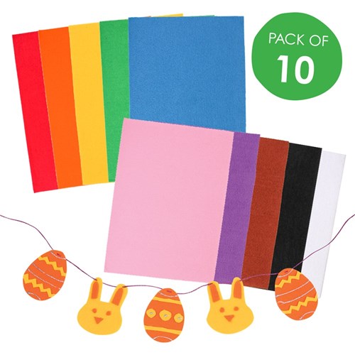 Felt Sheets - Assorted - Pack of 10