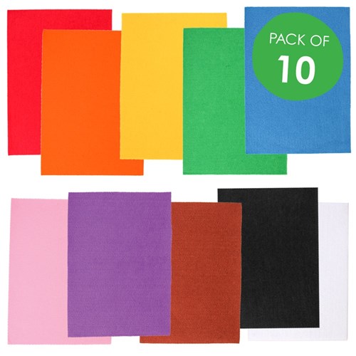 Felt Sheets - Assorted - Pack of 10