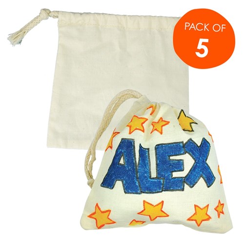 Cotton Drawstring Bags - Pack of 5