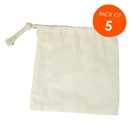 Cotton Drawstring Bags - Pack of 5