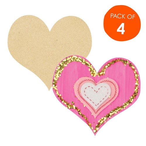 Wooden Heart Shapes - Pack of 4