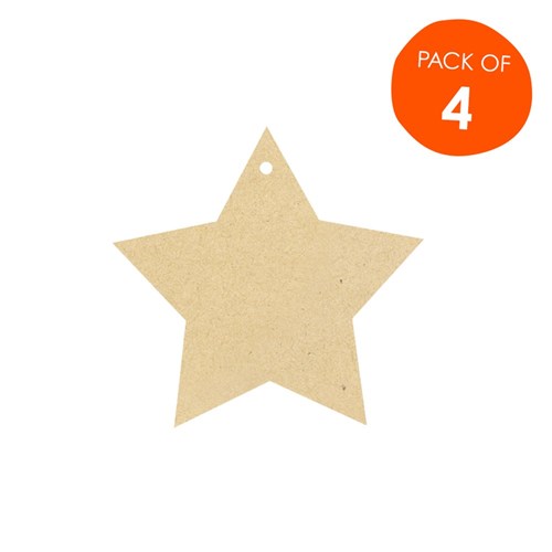 Wooden Star Shapes - Pack of 4