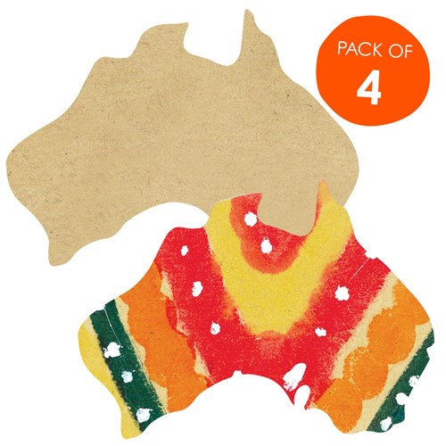 Wooden Mainland Australia Shapes - Pack of 4