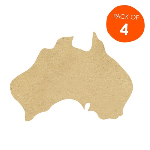 Wooden Mainland Australia Shapes - Pack of 4