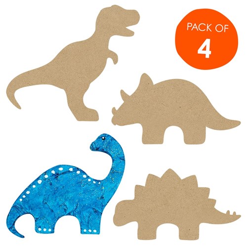 Wooden Dinosaur Shapes - Pack of 4