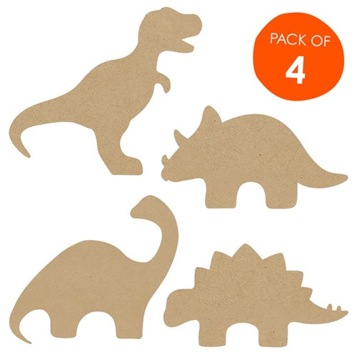 Wooden Dinosaur Shapes - Pack of 4