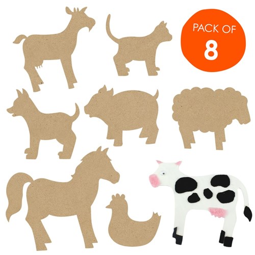 Wooden Farm Shapes - Pack of 8
