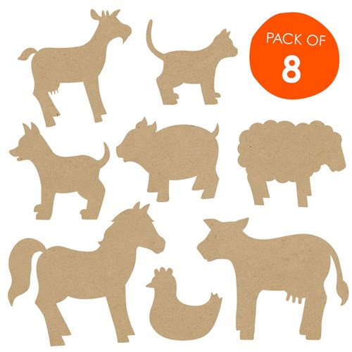Wooden Farm Shapes - Pack of 8