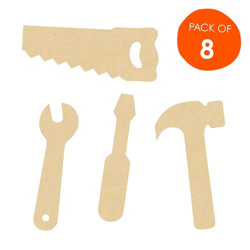 Wooden Tool Shapes - Pack of 8