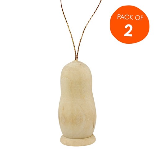 Wooden Babushka Dolls - Pack of 2