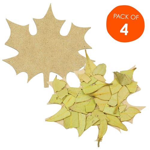 Wooden Leaf Shapes - Pack of 4