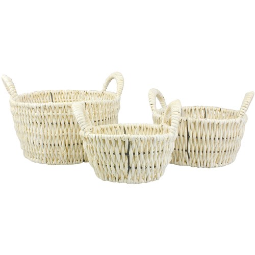 Round Maize Baskets - Set of 3