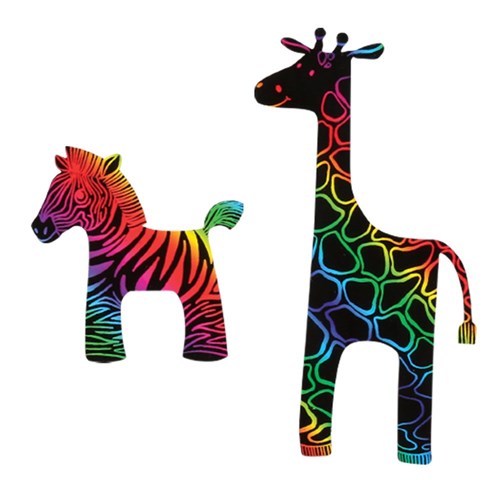 Scratch Board Safari Animals - Pack of 24