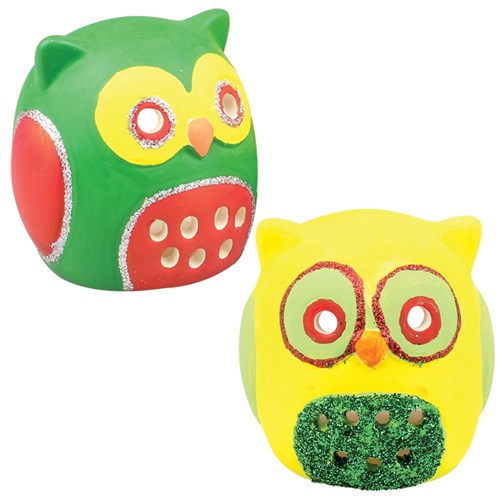 Ceramic Owl LED Tealight Holders - Pack of 4