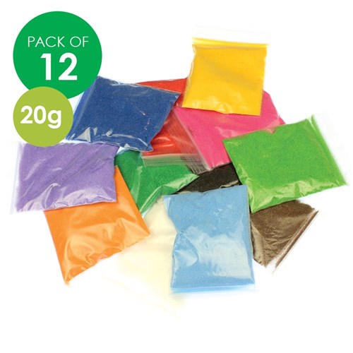 CleverPatch Coloured Sand - 20g Sachets - Pack of 12 Colours