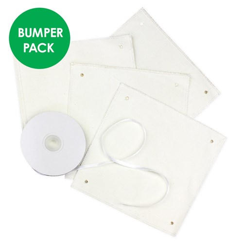 Primed Canvas Patchwork Squares & Ribbon Bumper Pack