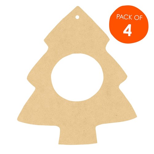 Wooden Christmas Tree Frames - Pack of 4