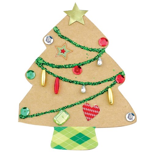 Cardboard Tree Greeting Cards - Brown - Pack of 5