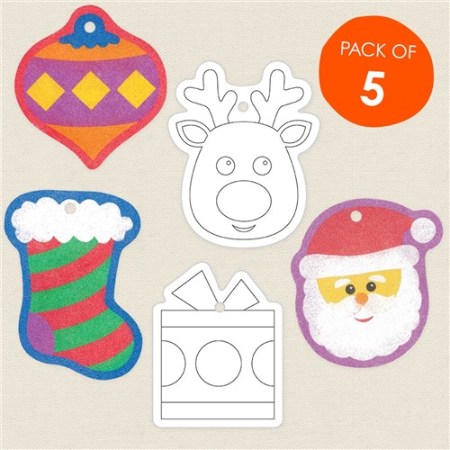 Christmas Sand Art Shapes - Pack of 5