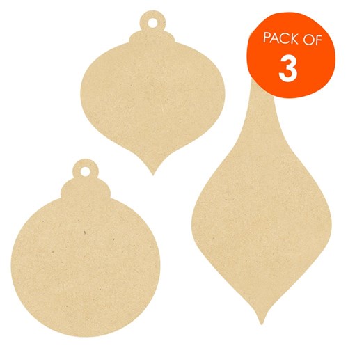 Wooden Bauble Assortment - Pack of 3