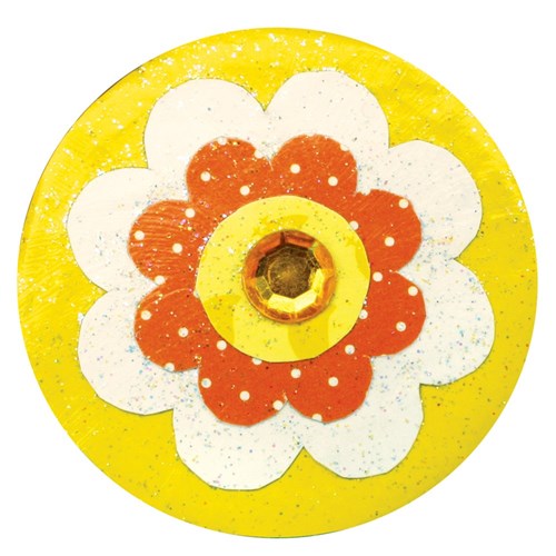 Papier Mache Circle Magnets - Pack of 2