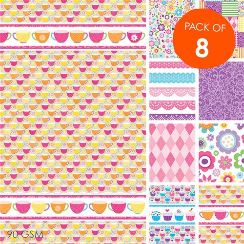 Scrapbooking Craft Paper - Pack of 8
