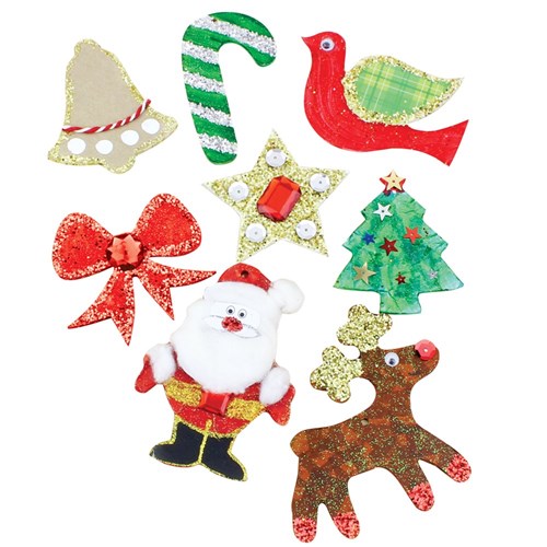 Wooden Christmas Shapes - Assorted - Pack of 12
