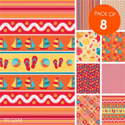 Summer Craft Paper - Pack of 8