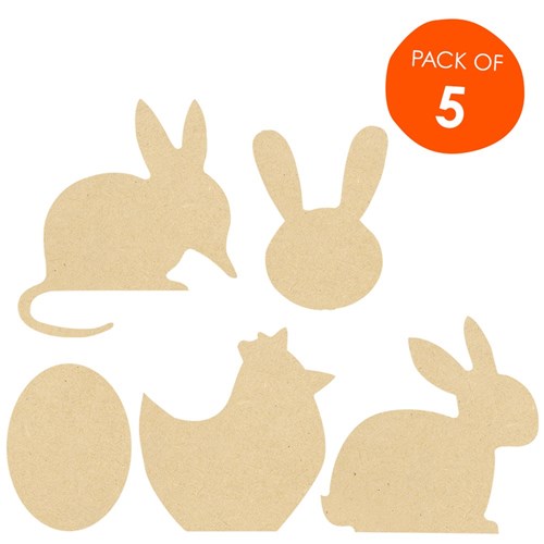 Easter Wooden Shapes - Pack of 5