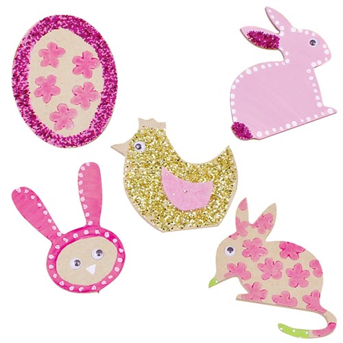 Easter Wooden Shapes - Pack of 5