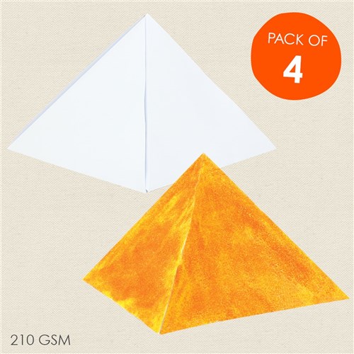 Cardboard Pyramids - White - Pack of 4