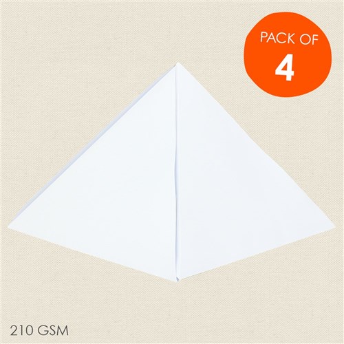 Cardboard Pyramids - White - Pack of 4