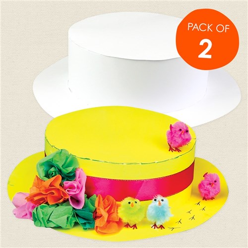 Cardboard Easter Bonnets - White - Pack of 2