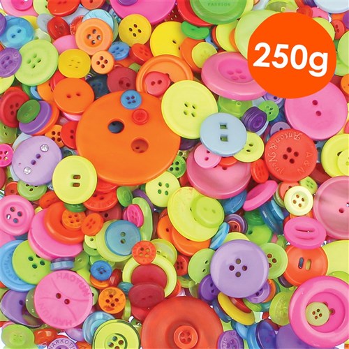 Plastic Buttons - 250g Pack