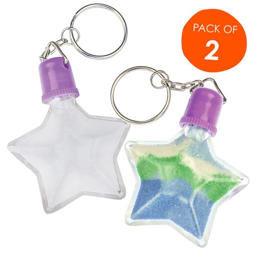 Sand Art Key Rings - Star - Pack of 2