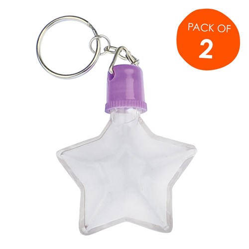 Sand Art Key Rings - Star - Pack of 2
