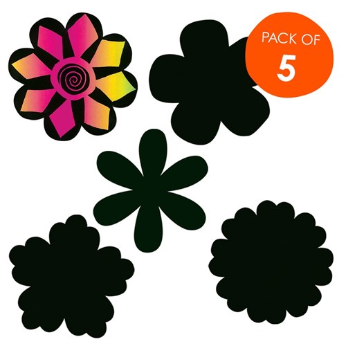 Scratch Board Flowers - Pack of 5