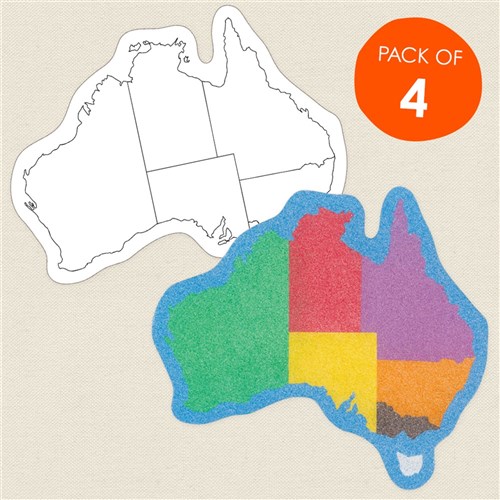 Australian Map Sand Art Shapes - Pack of 4