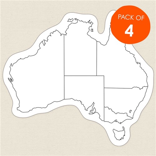 Australian Map Sand Art Shapes - Pack of 4