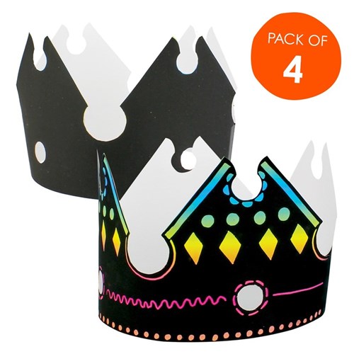 Scratch Board Crowns - Pack of 4