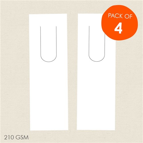 Cardboard Bookmarks - White - Pack of 4