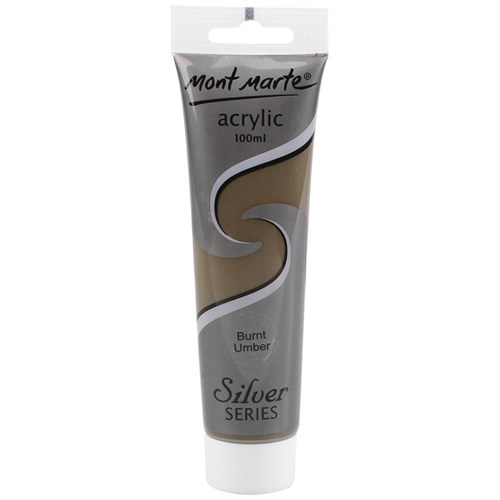 Mont Marte Silver Series Acrylic Paint - Burnt Umber - 100ml
