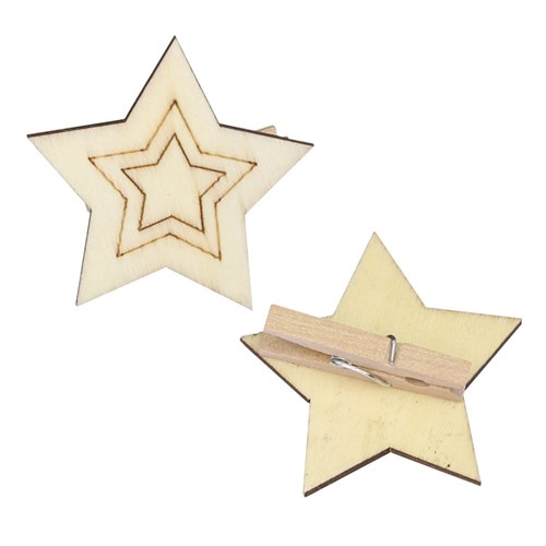 Wooden Star Pegs - Pack of 10
