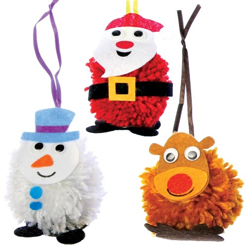 Christmas Character Pom Poms Kit - Pack of 3
