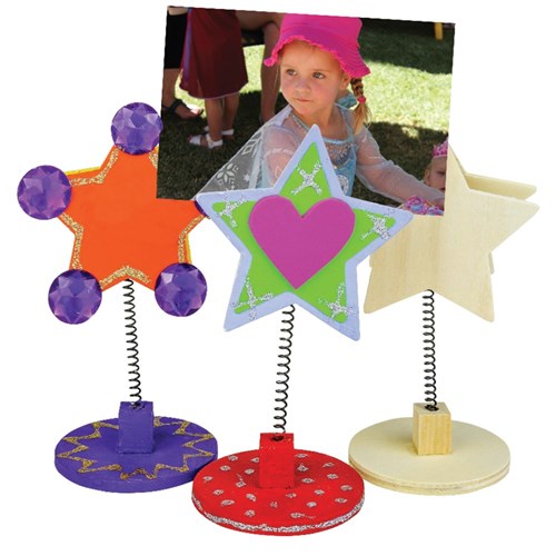 Wooden Star Photo Holders - Pack of 4
