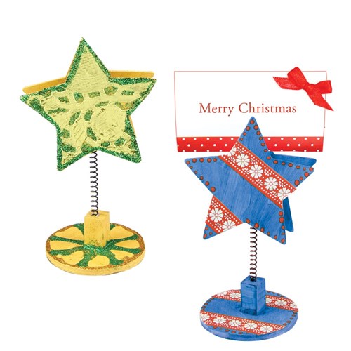 Wooden Star Photo Holders - Pack of 4