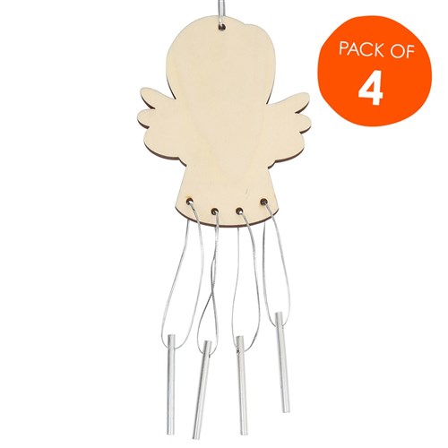 Wooden Christmas Wind Chimes - Pack of 4