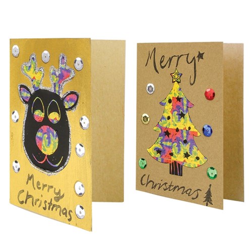 Christmas Scratch Board Stickers - Pack of 30