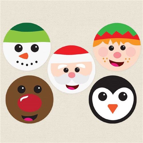 Christmas Character Face Stickers - Pack of 200